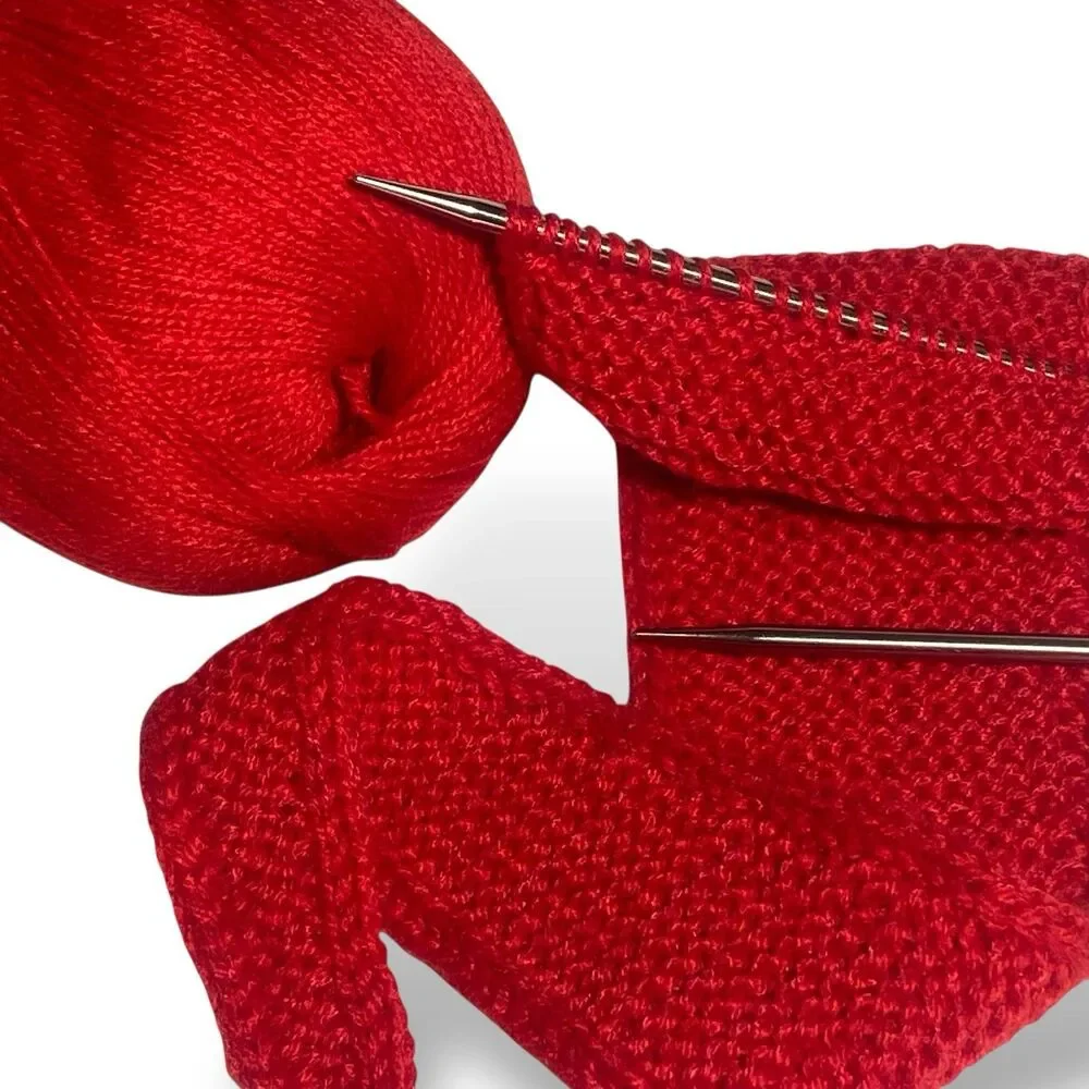 Sophie Scarf Bright Red Cashmere Gift Ready Neck Warmer Handknit Fashionable